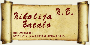 Nikolija Batalo vizit kartica